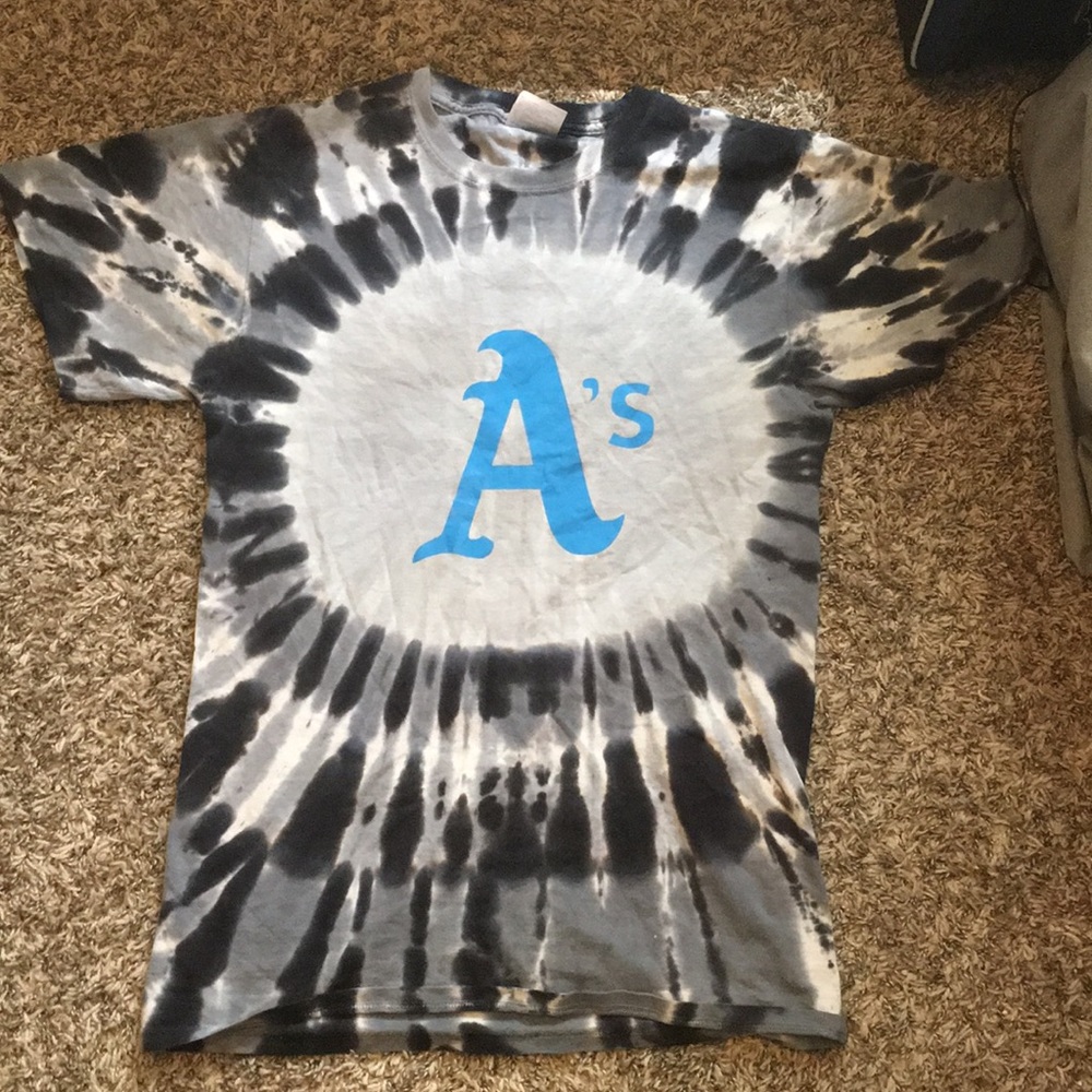 Tye-dye A’s shirt
